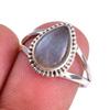 Natural Labradorite Gemstone 925 Solid Sterling Silver Jewelry Ring Size 8 N8K31