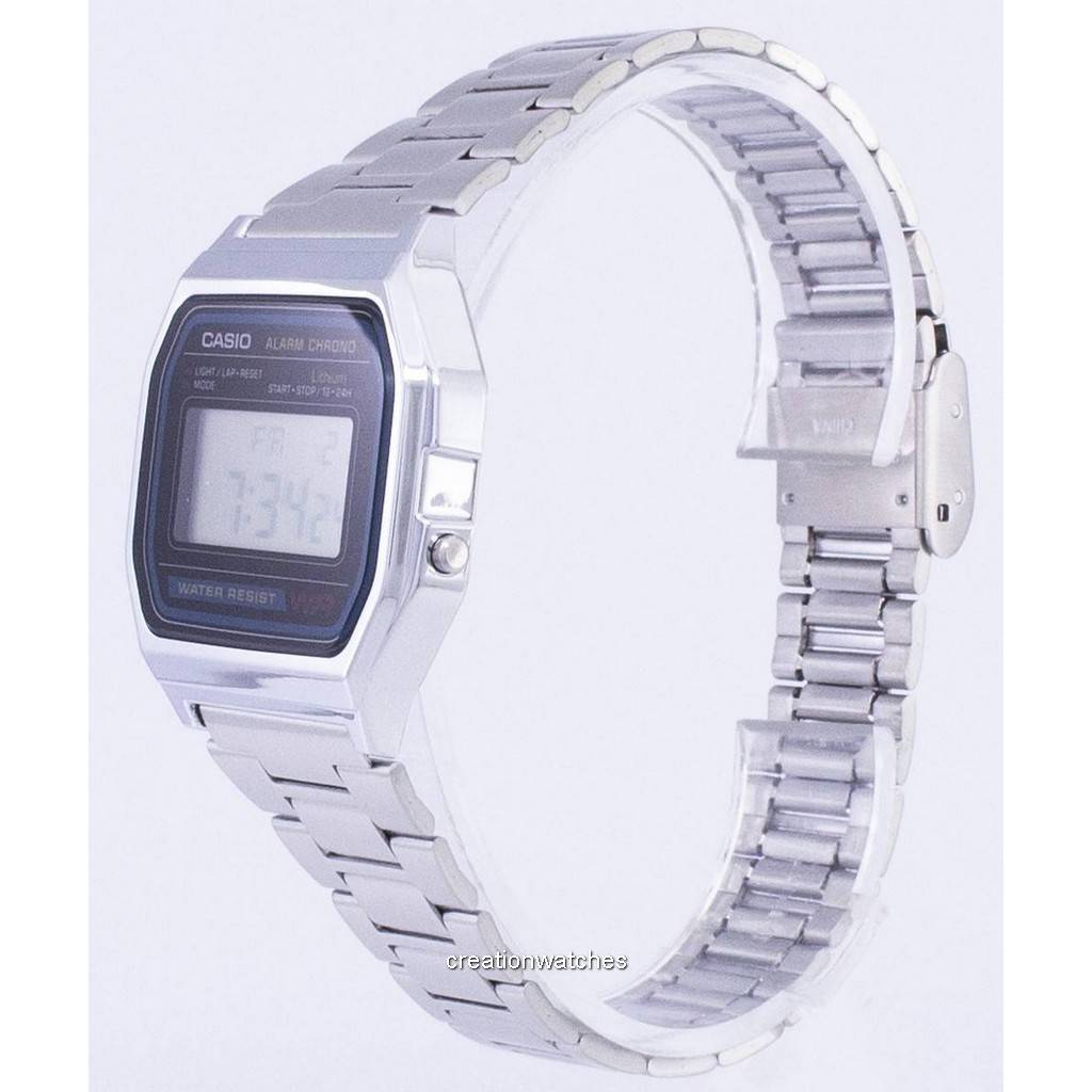 Casio Digital Stainless Steel Daily Alarm A158WA-1DF A158WA-1 Men's Watch