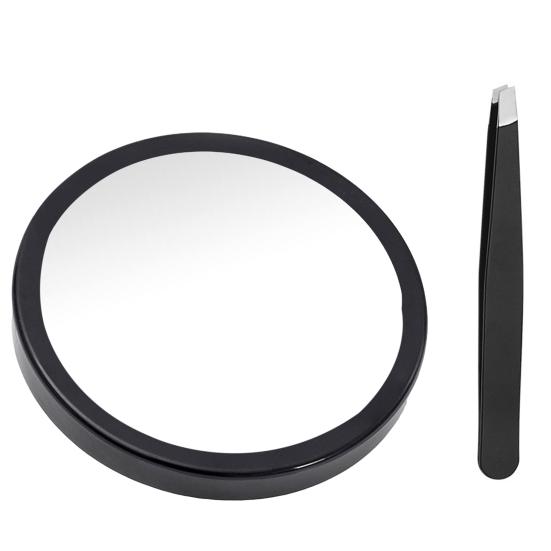 Портативное 30-кратное увеличительное косметическое зеркало, пинцет на присоске, портативное зеркало для макияжа с лупой для путешествий