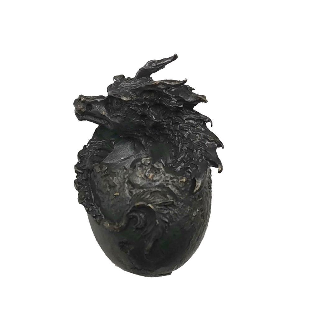 Solid Brass Dragon Egg Figurines Miniatures Desktop Ornaments Desk Decorations Crafts Accessories Antique Copper Animal Toy
