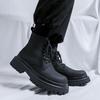 Черные мартинсы с внутренней платформой мужские осенне-зимние в британском стиле высокие на толстой подошве с платформой ботинки-инструменты большие ботинки 2866-R