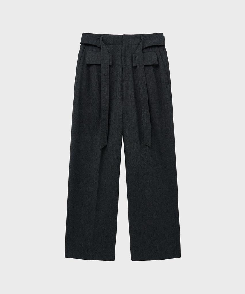NOIRER Six-Pocket Wide Slacks (Charcoal)