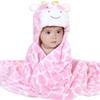 Baby Clothes Hooded Bath Towel Cow Bathrobe Cartoon Animal Cloak Flannel Bath Towel Blanket