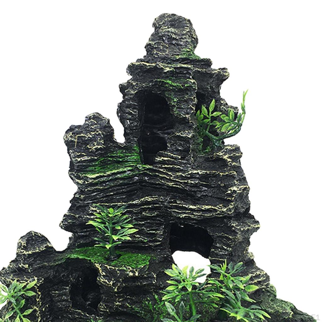 Аквариумный сад с камнями и видом на горы с имитацией растений Небольшие креативные аксессуары для рукоделия Аквариум для рыб