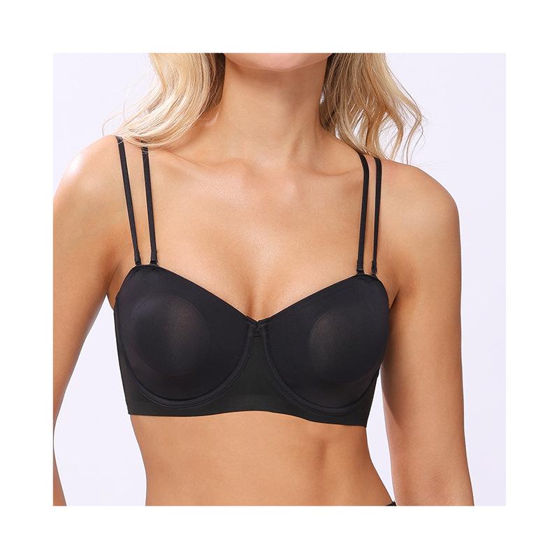 Non-slip tube top underwear, thin shoulder straps, beautiful back, bra, large chest, small chest, ultra-thin and seamless beautiful back