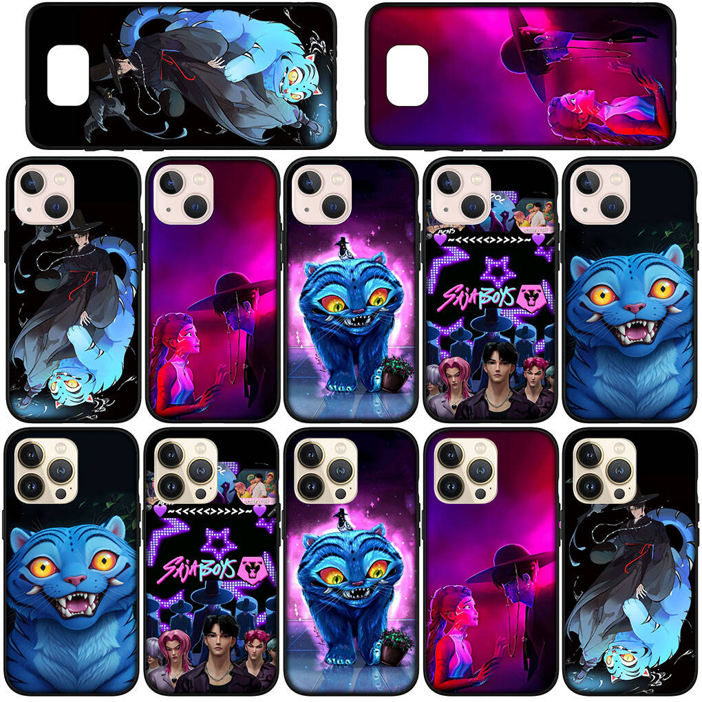 Чехол для телефона iPhone 17 16 15 Plus Huawei P30 P20 Lite Redmi Note 14 12 11 13 Pro Max OPPO A60 A80 A40 A18 Jinu KPop Тигр Демон Аниме Охотники