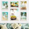 Beach Palm Coconut Tree Starfish Sea Travel Car Wall Art Print Canvas Painting Nordic Poster Wall Pictures For Living Room Decor