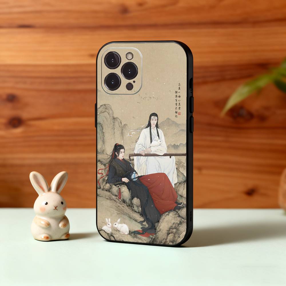 Y-Yibo W-Wang Чехол для телефона The U-Untamed Для iPhone17,16,15,14,13,12Plus,Pro Max,XS,5G Мягкий Силиконовый Черный Чехол