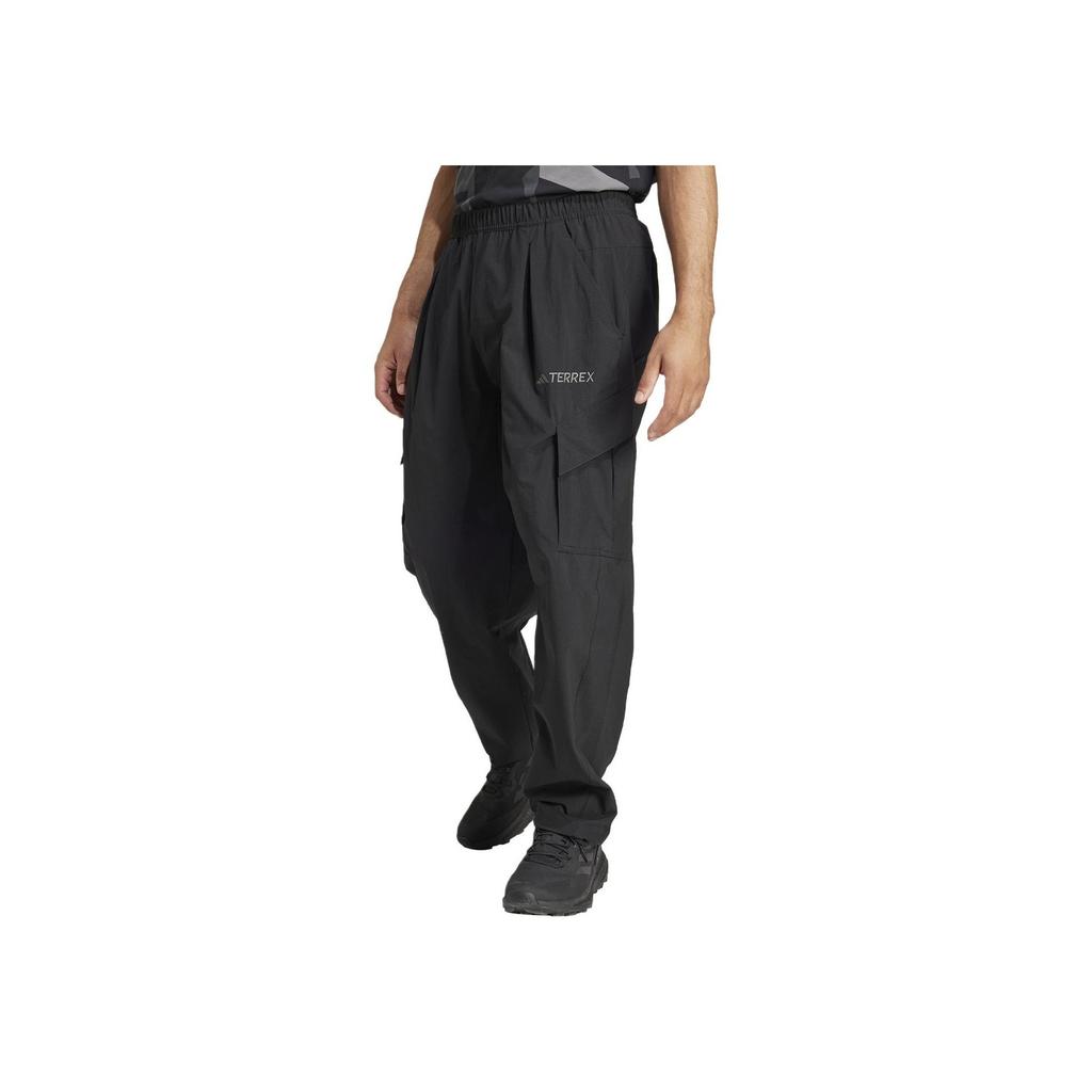 Adidas Logo Embroidered Elastic Cargo Pants Men Pants Black JF3715