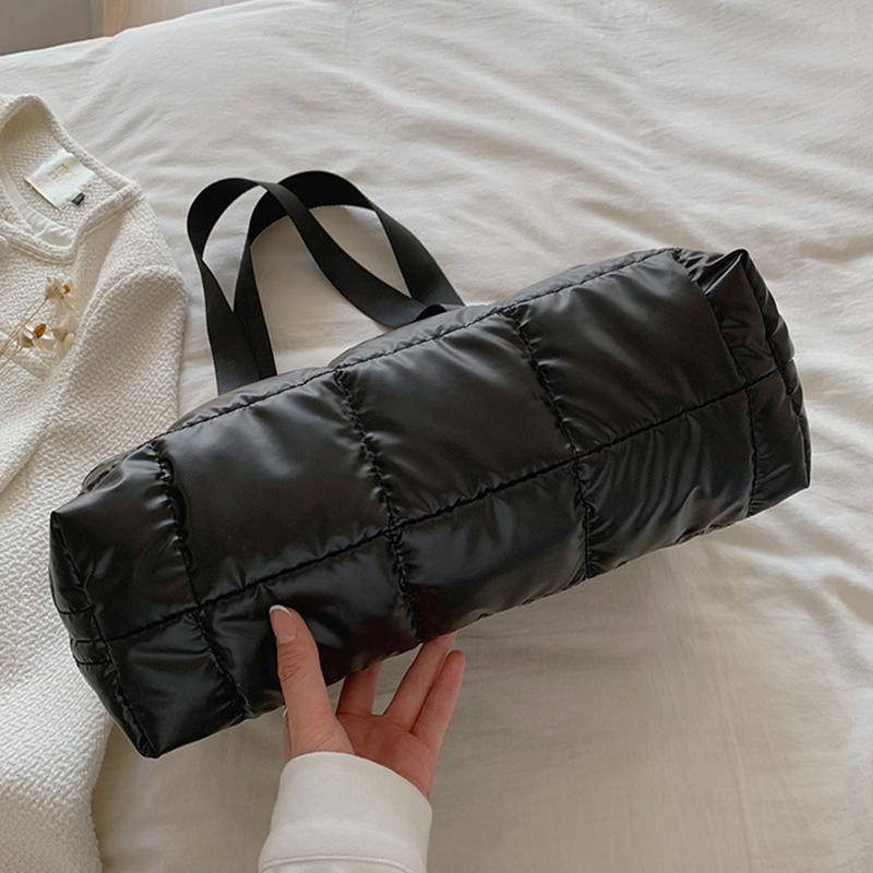 Женские сумки-тоут большой вместимости, стеганые, однотонные, из хлопка с подкладкой, ромбовидные, портативные, для отдыха и путешествий