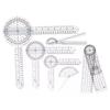 6pcs 360 Degree Transparent Goniometer Set Transparent Clear Angle Ruler Set  Orthopedics