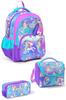 Детская школьная сумка из 3 предметов с рисунком единорога и русалки SET0123657