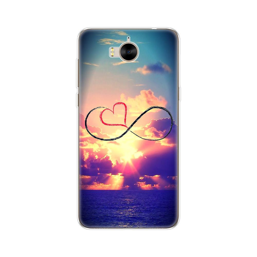 Чехол для телефона для huawei Y6 2017/Y5 2017, мягкая силиконовая задняя крышка из ТПУ, 360, полная защитная печать, прозрачный чехол