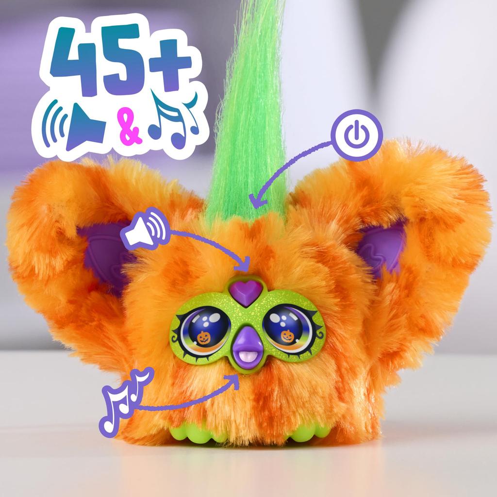 Hasbro Furby Furblets Букин Мини Тыквенный Друг 45+ Звуков Язык Фёрби Музыка Электронная Плюшевая Игрушка Возраст 6+ G1435