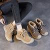GKTINOO Women Snow Boots Thick Sole Genuine Leather Ankle Boots Winter Lace Up Non Slip Ladies Shoes Platform Boots For Women