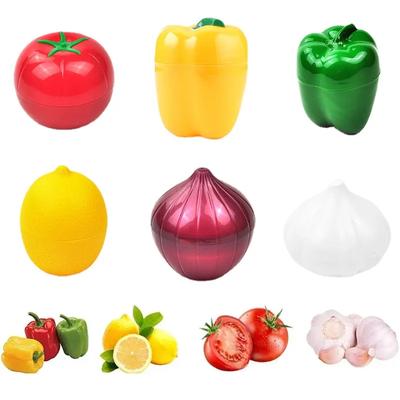 Контейнер для хранения продуктов Форма лука, зеленого перца, чеснока, лимона, фруктов Свежая коробка Пластиковые коробки для сохранения свежести овощей