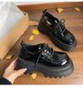 Black Round Head British Style Platform Small Leather Shoes Women's Autumn and Winter 2025 New French Retro Heightening Deep Mouth Single Shoes