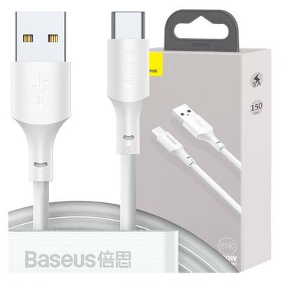 Кабель USB на USB-C Baseus Simple Wisdom, 40 Вт, 5 А, 1,5 м (Белый) 2 Шт.