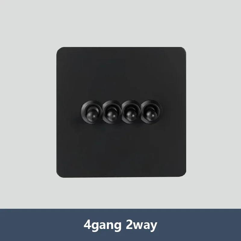 Depoguye Высококачественный черный винтажный европейский выключатель лампы розетка из нержавеющей стали тумблерный переключатель универсальный настенный выключатель света