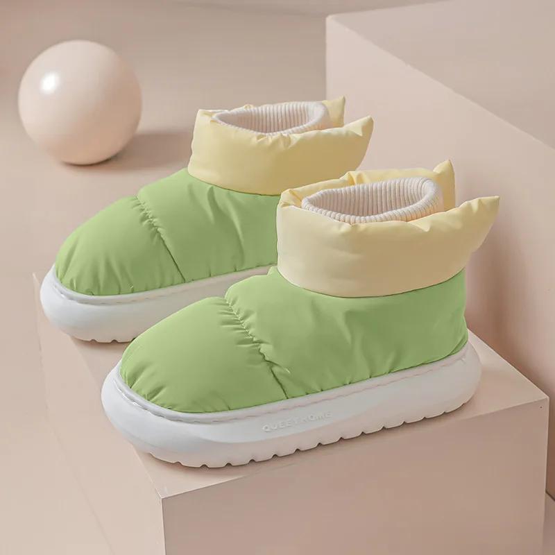 Зимние женские ботинки, водонепроницаемая платформа, хлопковая обувь, зимние ботинки, плюшевые, теплые, для дома, новые, удобные, нескользящие, ботильоны