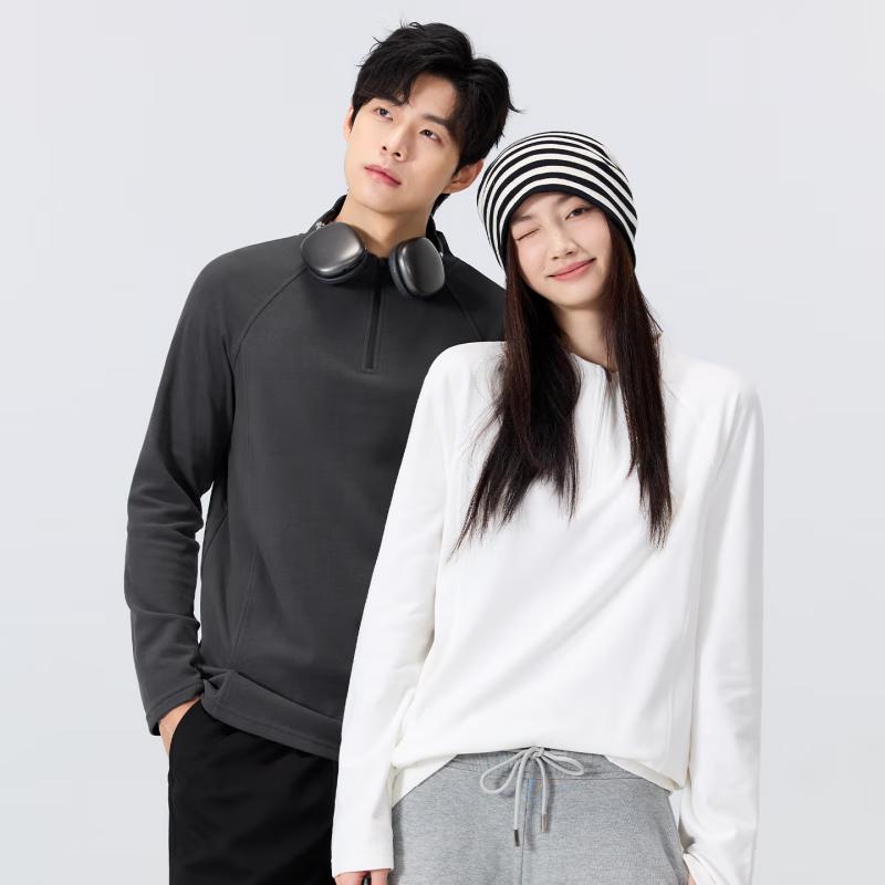 MINISO Мужская зимняя двусторонняя флисовая термофутболка с полумолнией