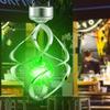 Led Metal Solar Powered Wind Chime Spiral Gyro Light Color Change Hanging Light