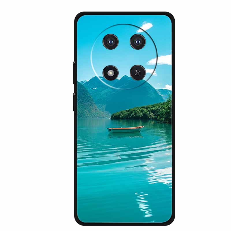 Чехол для Honor X9c X 9 c Цветочки Черный Силикон ТПУ Мягкая Задняя Крышка Для Honor Magic 7 Pro Magic7 5G lite Чехол для Телефона Funda