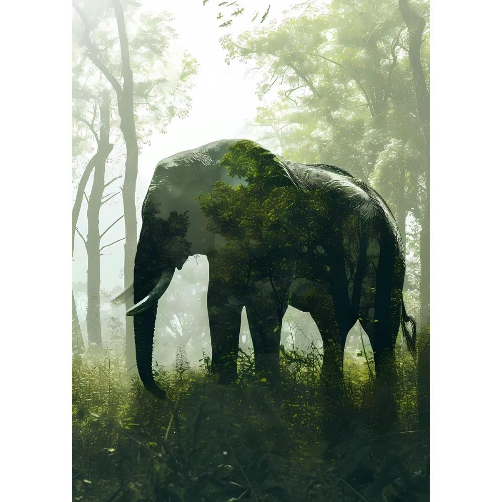 Animal and Forest Poster Eagle Wolf Tiger Lion Cat Panda Fox Tree Canvas  for Living Room Home Decor Wall Art Mural