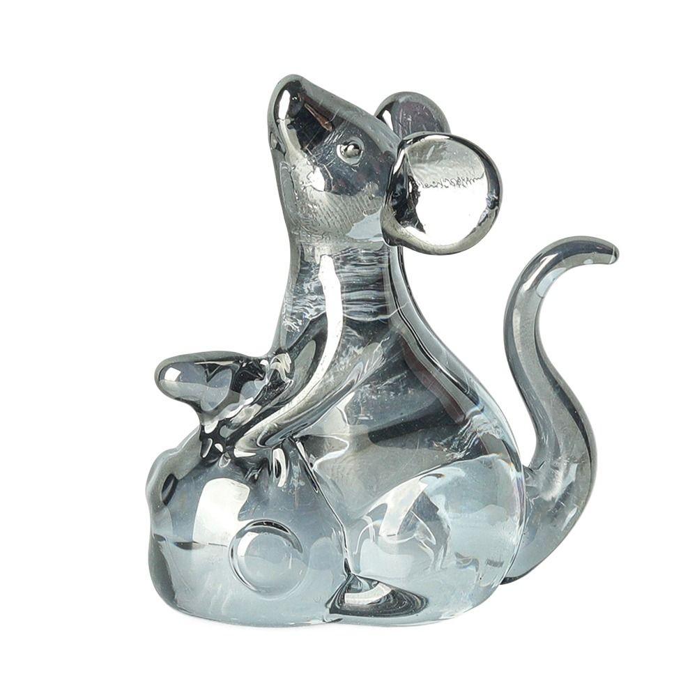 Привлекающий богатство хрустальный сувенир в виде крысы Изысканные настольные украшения Красивая модель животного Настольный