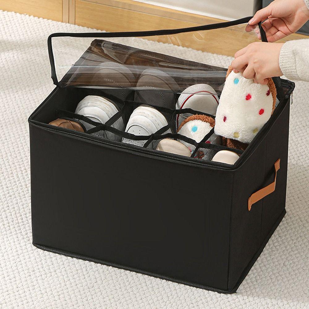 Waterproof 12 Grids Shoes Storage Box Foldable Clothes Jeans Storage Box Bedroom