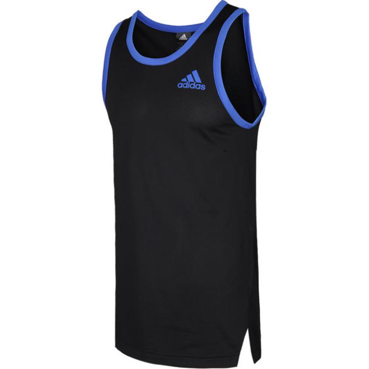 Adidas Логотип печати дышащий повседневный круглый вырез без рукавов жилет мужские топы черный CE6925