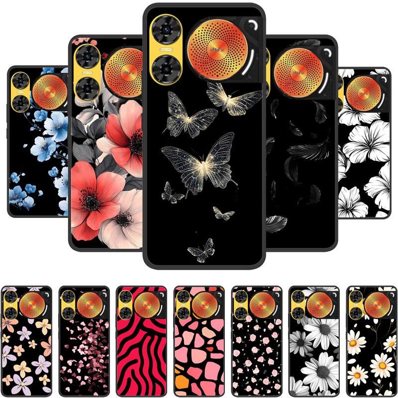 For ZTE Nubia Music 2 Case 2025 New 5G Fashion Flower Soft Silicone Shockproof Bumper For nubia Music2 5G Strip Phone Back Cover