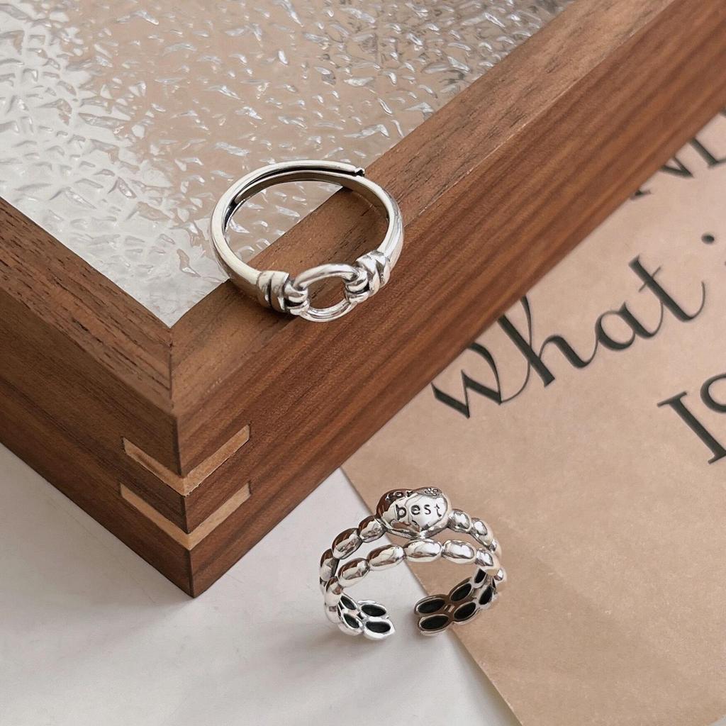 Двухслойное кольцо-сердце из стерлингового серебра 925 пробы для женщин, японский и корейский дизайн, легкая роскошь, высокое качество