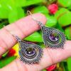 Amethyst Gemstone Handmade 925 Sterling Silver Jewelry Earring 2.13" W2E39