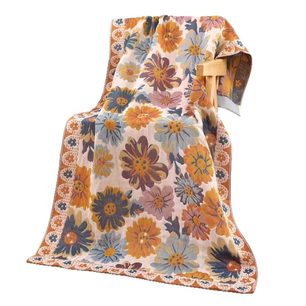 Multi-Layer Gauze Bath Towel Blanket, 160x80cm, All-Season, Versatile Adult/Couple Use