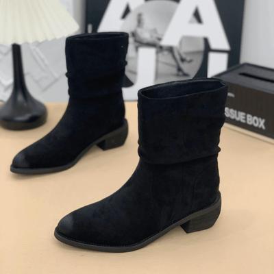 Модные новые винтажные женские замшевые повседневные ботинки для женщин, ботильоны, короткие, слипоны, на плоской подошве, ретро, универсальные, с мягкой подошвой, женские ботинки