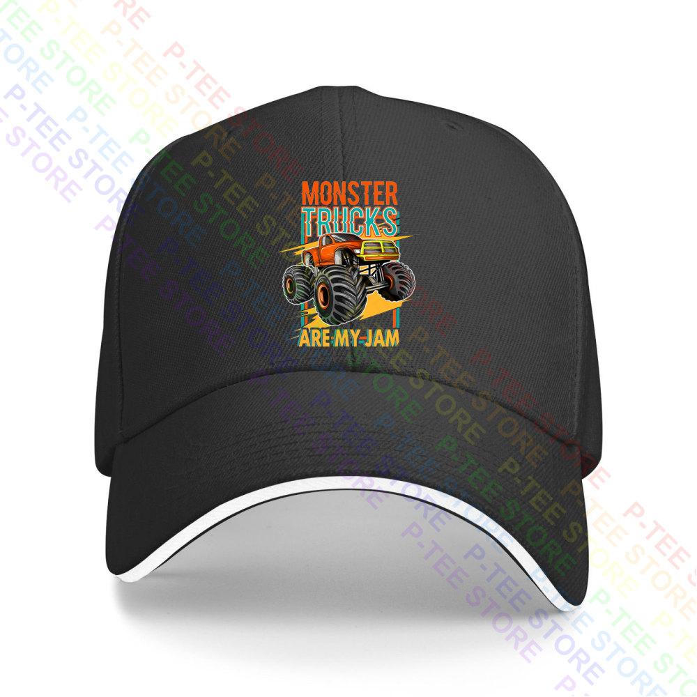 Monster Truck Are My Jam Sunset Baseball Cap Snapback Caps Knitted Bucket Hat