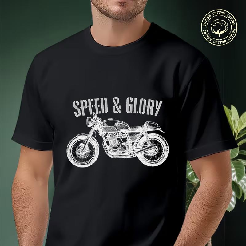 SPEED & GLORY Мотоциклетная Мужская Мото Футболка Повседневное Платье Высококачественный Мужской Хлопок Круглый Вырез Ш