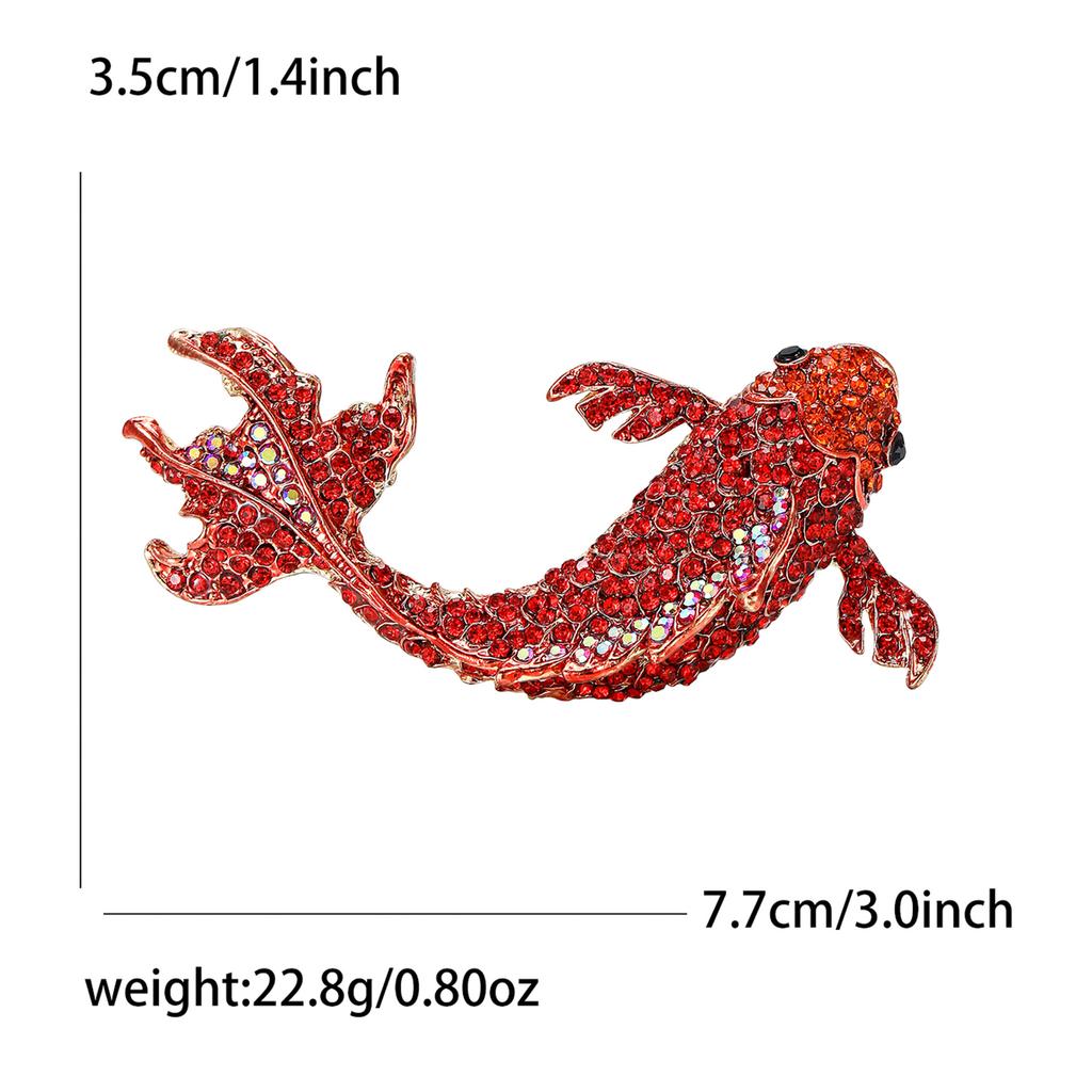 Творческий сплав удачи горный хрусталь красный карп брошь атмосферный китайский красный мужской и женской одежды корсаж ювелирные изделия булавка