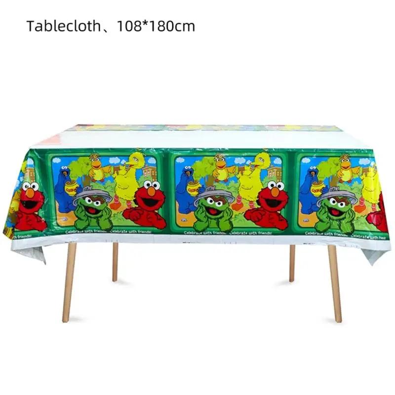 Cartoon Sesames Street Birthday Party Decoration Elmo Disposable Party Plate Latex Balloons Tablecloth Baby Shower Party Supplie