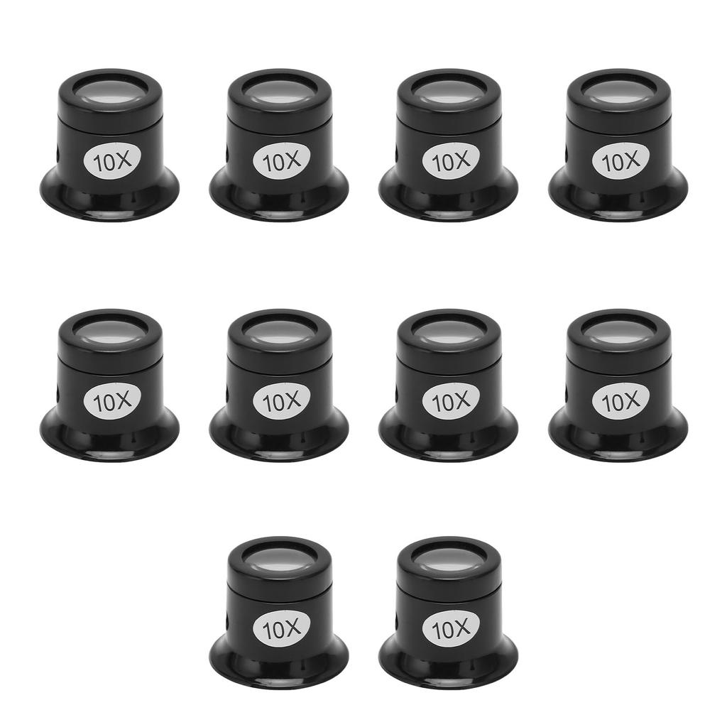 10PCS 10X Watchmaker Loupe Profession Optical Lens Portable Jewelers Loupe 10X Eyepiece for Watch