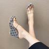 Trend  Women Summer Slippers Transparent Wedges Sandals High Heel Female Platform Shoes 2024 Trend Clogs Slides Trending Heels