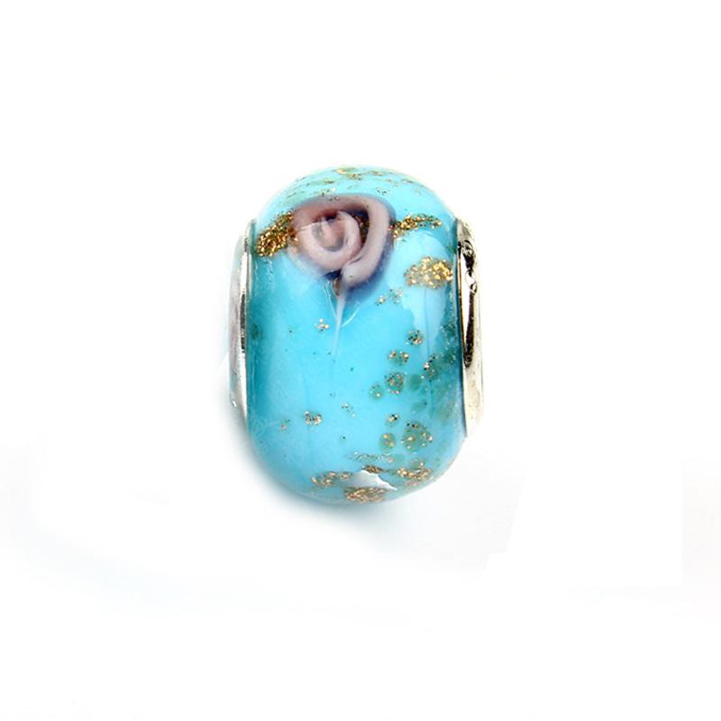 925 пробы стерлингового серебра Lampwork стеклянная бусина Murano Пластик Aolly Charm Fit Браслет Женщины Девушка DIY Ювелирные изделия