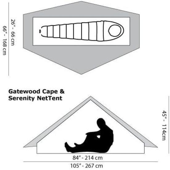 Six Moon Designs Gatewood Cape 10oz Single Person Ultralight - - Tarp/Cape (Dark Green)