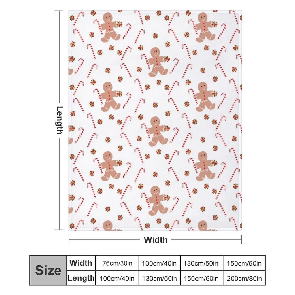 Пряничный человечек с рождественскими конфетами Плед Плед Ретро Тонкий для дивана Одеяла