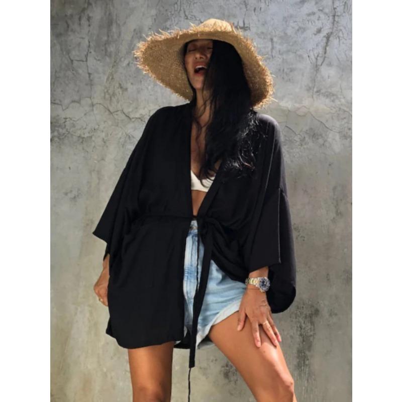 Plus Size Women's New Cardigan with Loose Beach Holiday Sunscreen Smock