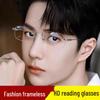 Сверхлегкие безободковые очки для чтения с защитой от синего света - Модный дизайн с защитой от излучения для мужчин и женщин, подчеркивающий молодость.