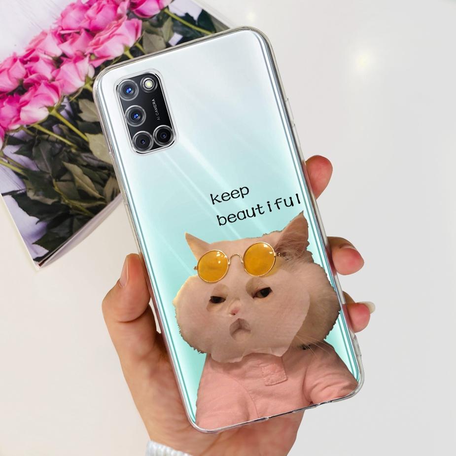 Чехол для Oppo A52 A72 A92 Милый Модный Расписной Чехол Прозрачные Силиконовые Чехлы для Телефона Для Oppo A72 A 52 92 OppoA52 OppoA72 Мягкие Fundas