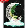 Diamond Painting Full Square Moon Mosaic Picture Of Rhinestones Dragonfly Home Decoration