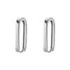 Paper clip square high-end earrings Korean temperament simple sterling silver ear buckles New style